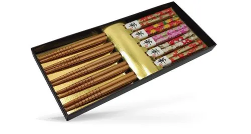 картинка Набор палочек для еды "Цветок" производство Япония магазин Arbalet.ru-- Заказывай луки и арбалеты, стрелы | Качество | Доставка | Гарантия картинка Набор палочек для еды "Цветок" производство Япония M-02 от магазина Arbalet.ru