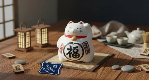 картинка Сувенир копилка Манэки Кот 10 см,  ручная работа, Япония MN-02 от магазина Arbalet.ru  фото 4